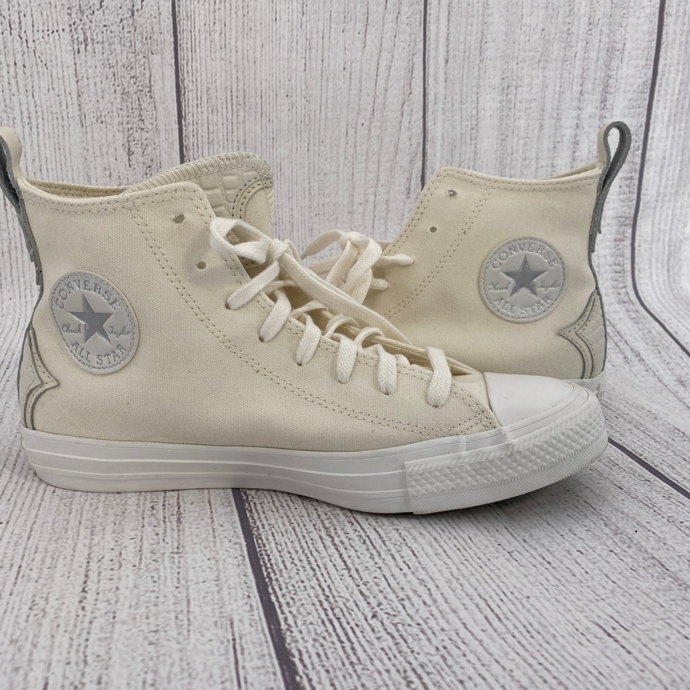Converse Chuck Taylor All Star Unisex 7M/9W Egret White Heart Croc Western - Picture 3 of 15